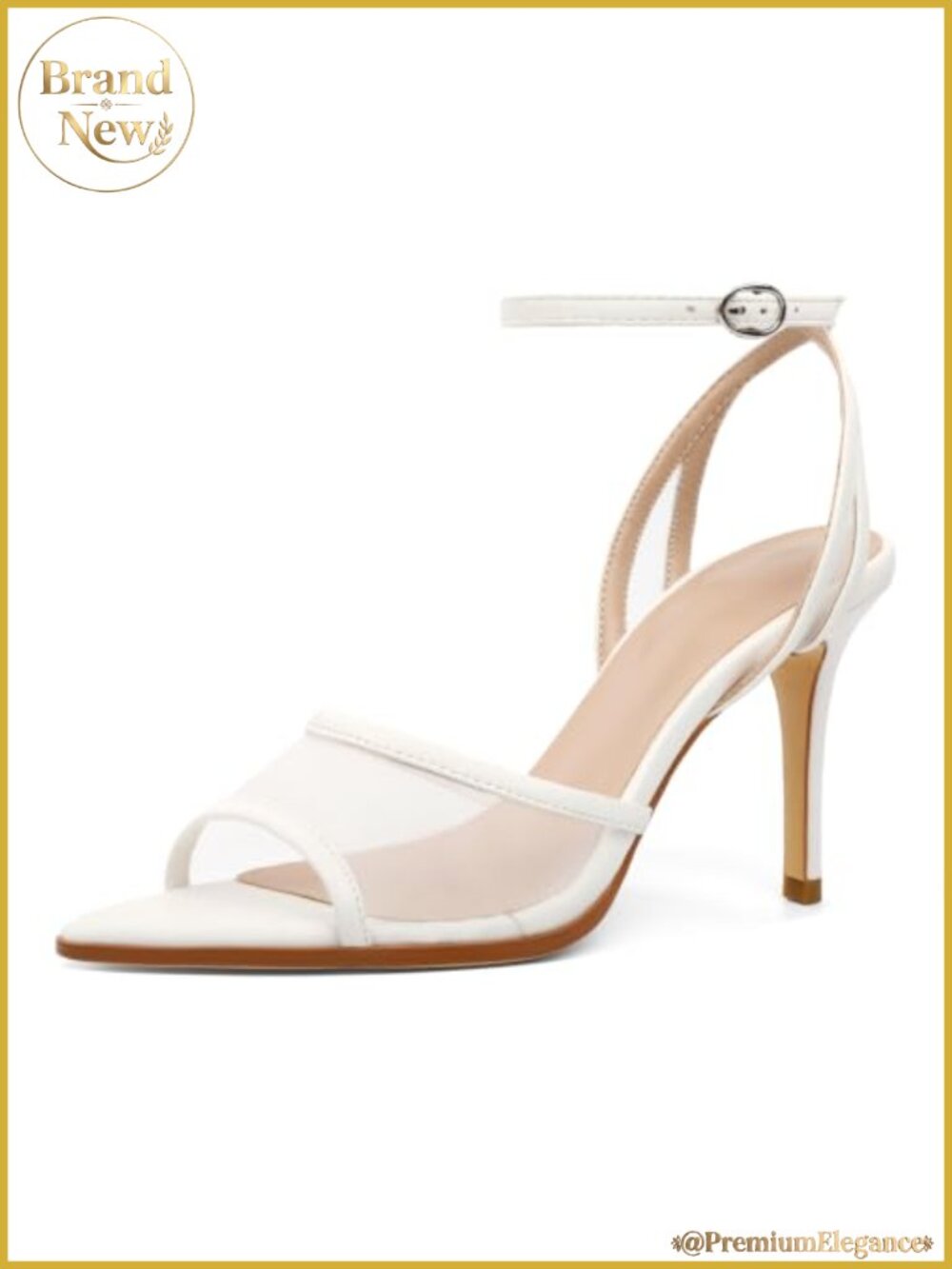 Women's High Heel Sandals with Ankle Strap Open Toe Stiletto Heels 3.5 Inch